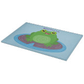 Niedliche Frosch-Cartoon-Abbildung Schneidebrett (Ecke)