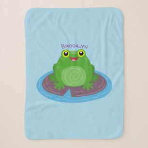 Niedliche Frosch-Cartoon-Abbildung Sherpadecke