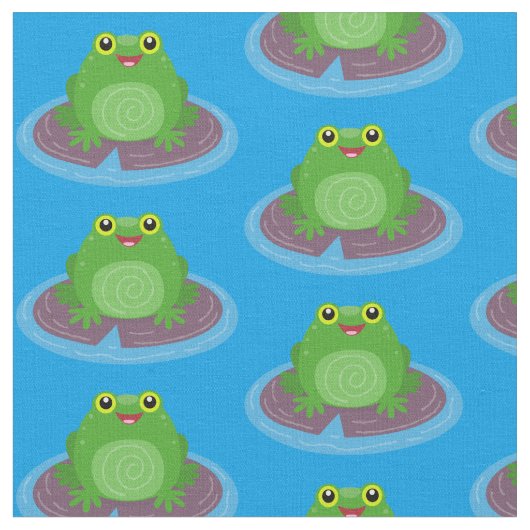 Niedliche Frosch-Cartoon-Abbildung Stoff (Nahaufnahme)