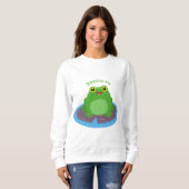 Niedliche Frosch-Cartoon-Abbildung Sweatshirt (Vorne ganz)