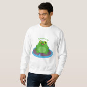 Niedliche Frosch-Cartoon-Abbildung Sweatshirt (Vorne ganz)