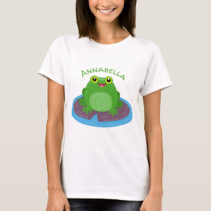 Niedliche Frosch-Cartoon-Abbildung T-Shirt