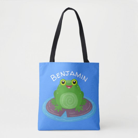 Niedliche Frosch-Cartoon-Abbildung Tasche (Vorderseite)