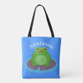 Niedliche Frosch-Cartoon-Abbildung Tasche (Rückseite)