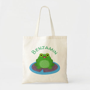Niedliche Frosch-Cartoon-Abbildung Tragetasche
