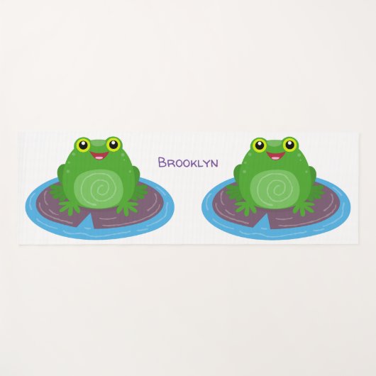 Niedliche Frosch-Cartoon-Abbildung Yogamatte (Vorderseite (Horizontal))