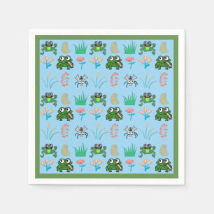 Niedliche Frosch-Cocktail-Party-Servietten Serviette