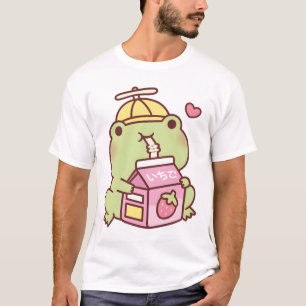 Niedliche Frosch-Lieben Erdbeermilch T-Shirt