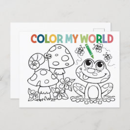 Niedliche Frosch- und Schneckenfarbseite Postkarte