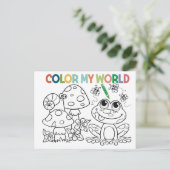 Niedliche Frosch- und Schneckenfarbseite Postkarte (Stehend Vorderseite)