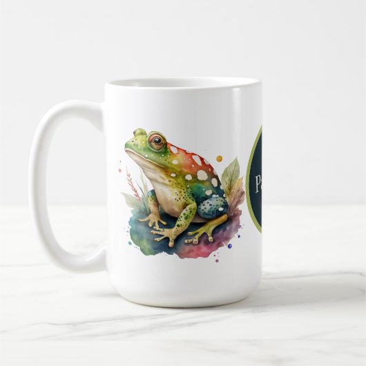 niedliche Froschanhänger mit Monogramm Kaffeetasse (Links)