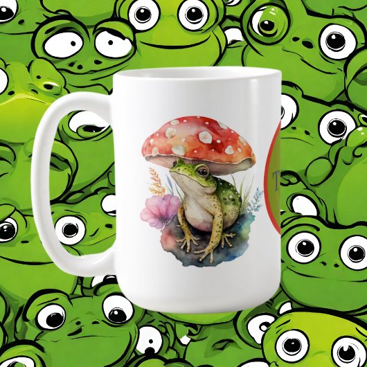 niedliche Froschanhänger mit Monogramm Kaffeetasse