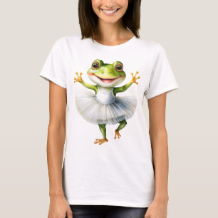 Niedliche Froschballerina tanzt Ballett. T-Shirt