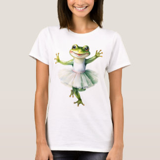 Niedliche Froschballerina tanzt Ballett. T-Shirt