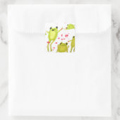 Niedliche Froschdarstellung Quadratischer Aufkleber (Tasche)