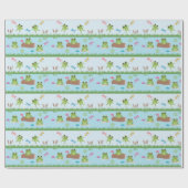 Niedliche Frösche im Teich Geschenkpapier (Flach)