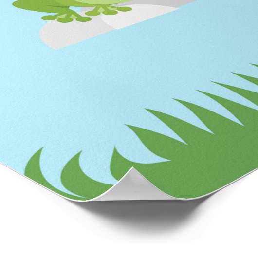 Niedliche Frösche im Teich Poster (Ecke)