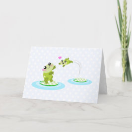 Niedliche Frösche - Kawaii Mama und Baby Frosch Ca Karte