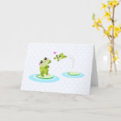 Niedliche Frösche - Kawaii Mama und Baby Frosch Ca Karte (Gelbe Blume)