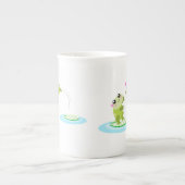 Niedliche Frösche - kawaii Mutter und Babyfrosch Porzellantasse (Vorderseite)