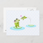 Niedliche Frösche - Kawaii Mutter und Kinderfrosch Postkarte (Vorne/Hinten)