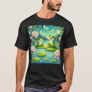 Niedliche Frösche Lilienpolster und -flöten - whim T-Shirt