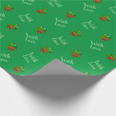 Niedliche Frösche mit Liebe Geschenkpapier (Ecke)