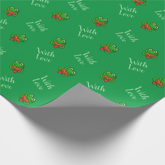 Niedliche Frösche mit Liebe Geschenkpapier (Ecke)