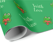 Niedliche Frösche mit Liebe Geschenkpapier (Rolleneckpunkt)