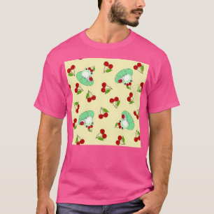 Niedliche Frösche, Schnecken und Kirschen auf Zitr T-Shirt