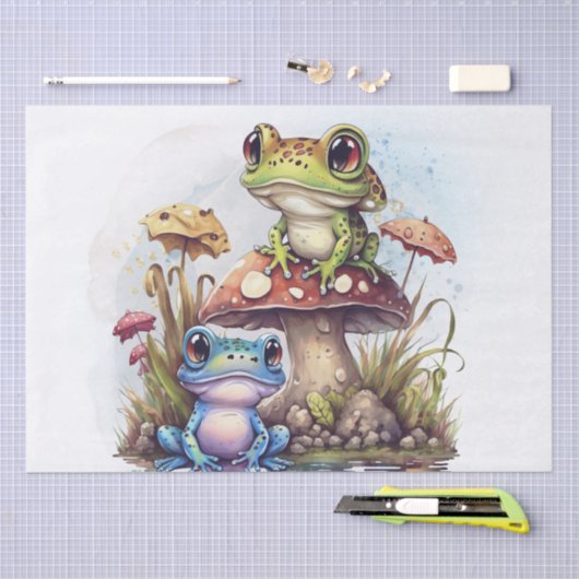 Niedliche Frösche Seidenpapier (Handwerk)