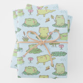 Niedliche Frösche und Drachenfliegen Geschenkpapier Set (Beispiel)