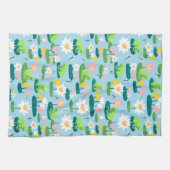 Niedliche Frösche und Lilienpolster Geschirrtuch (Horizontal)