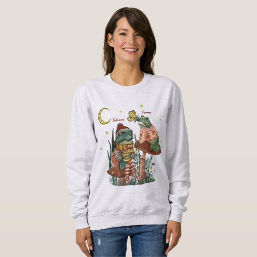 Niedliche Froschfreunde im Mushroom Weihnachtsschw Sweatshirt (Vorne ganz)