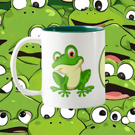 Niedliche Froschfreunde schreiben Zweifarbige Tasse
