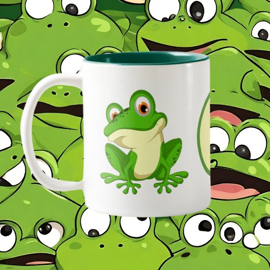 Niedliche Froschfreunde schreiben Zweifarbige Tasse