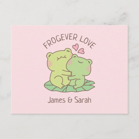 Niedliche Froschfrösche Frogever Liebe Valentinsta Postkarte (Vorderseite)