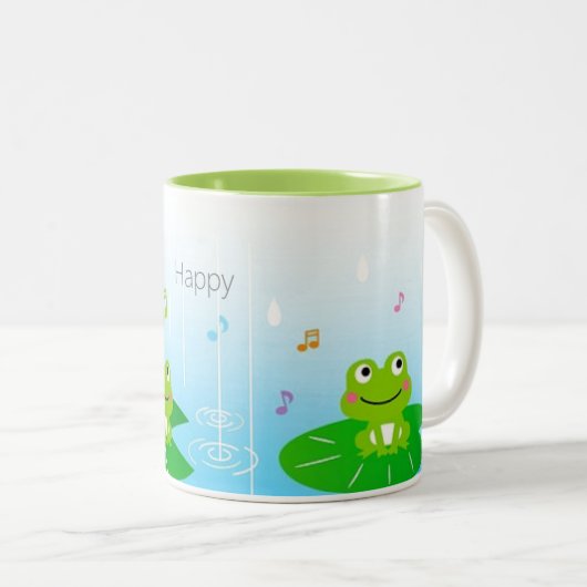 Niedliche Froschfrösche Zweifarbige Tasse (VorderseiteRechts)