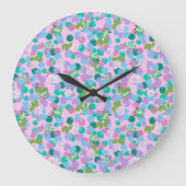 Niedliche Froschkunst große Uhr mit rosa Hintergru (Vorderseite)