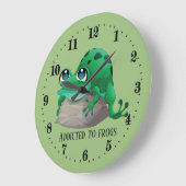 niedliche Froschliebhaber fügen Text hinzu Große Wanduhr (Winkel)