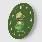 niedliche Froschliebhaber fügen Text hinzu Große Wanduhr (Winkel)