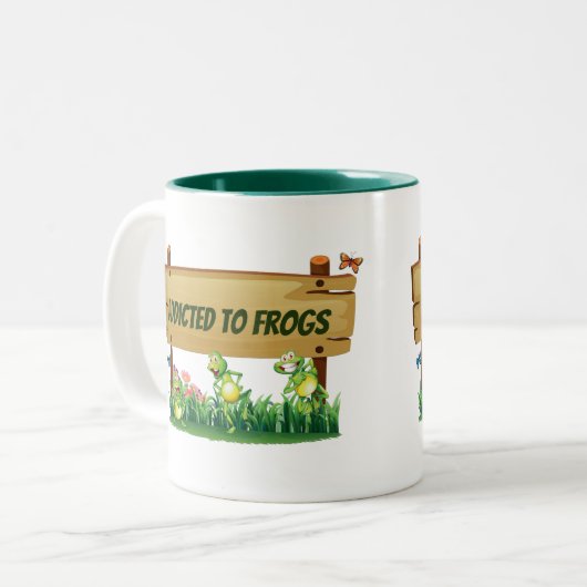 Niedliche Froschliebhaber geben Namen Zweifarbige Tasse (Vorderseite Links)