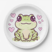 Niedliche Froschpapier-Teller Pappteller (Vorderseite)