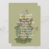 Niedliche Froschprinzessin auf Throne-Party Einladung (Vorne/Hinten)