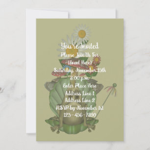 Niedliche Froschprinzessin auf Throne-Party Einladung