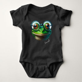 Niedliche Froschtrage Oversized Glasses Baby Strampler