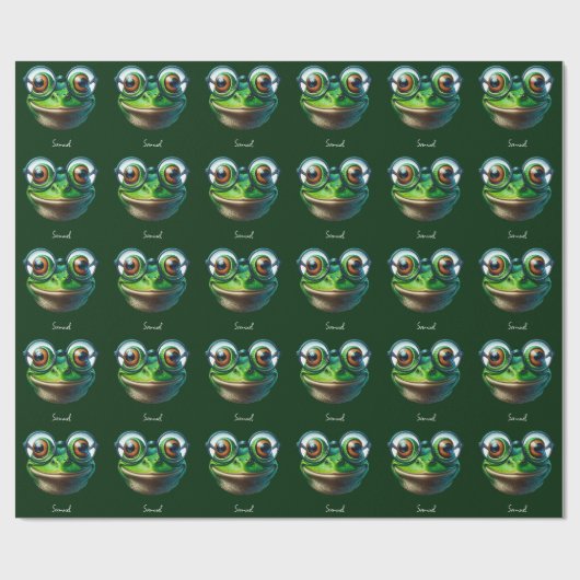 Niedliche Froschtrage Oversized Glasses Geschenkpapier (Flach)