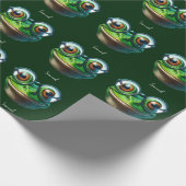 Niedliche Froschtrage Oversized Glasses Geschenkpapier (Ecke)