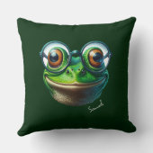 Niedliche Froschtrage Oversized Glasses Kissen (Rückseite)