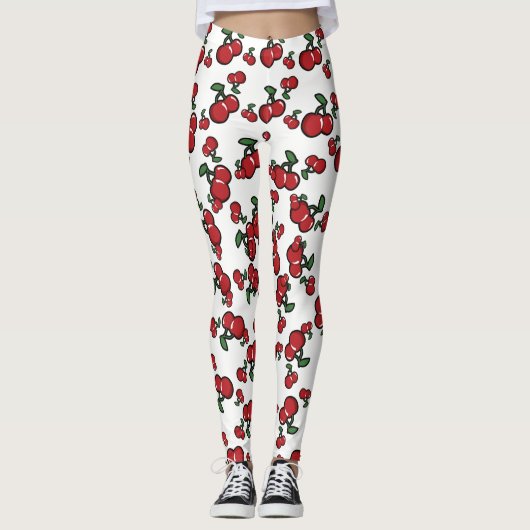 Niedliche Früchte aus Rotkrebsen und Weiß (beliebi Leggings (Vorderseite)